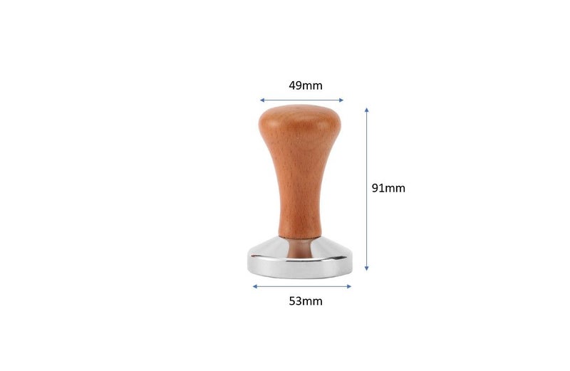 PTN 53mm Coffee Tamper Dark Wooden Handle Portafilter Espresso Press Barista Carousel 2