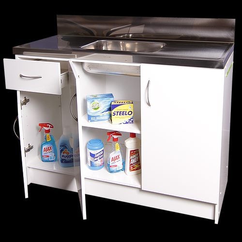 1200w New Kitchenette Unit with Stainless Steel Benchtop Carousel 1