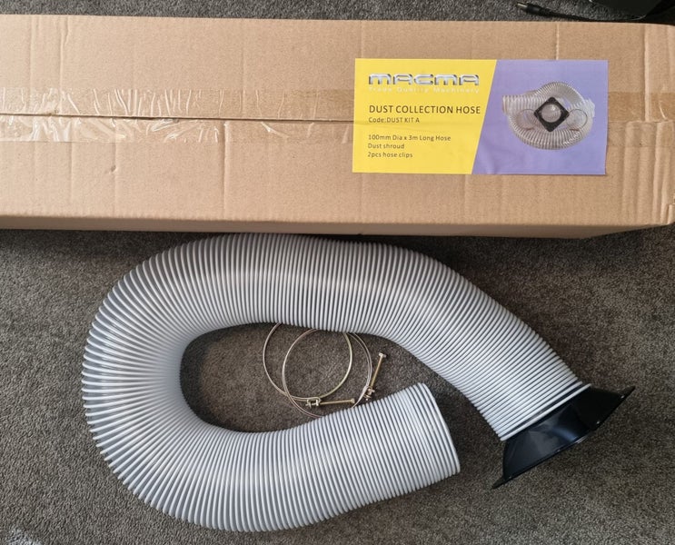 100MM DUST HOSE 3 metre pack with 2 100mm clips & dust shroud extraction hose Carousel 1