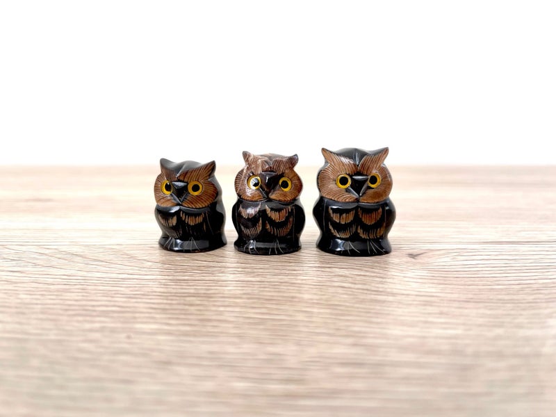 Buffalo Horn Owls Set of 3 Carousel 1