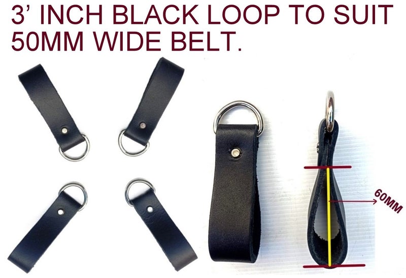 Tool Belt Suspender leather 3' OR 4"(Inch) loops X (4-Piece Set)(Brown or Black) Carousel 2