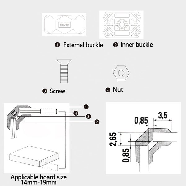 4PCS Furniture Connecting Piece, Structural Piece, Plate 90 Carousel 7