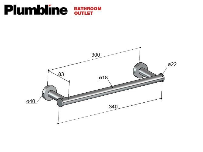 Buddy Towel Rail 300mm Black Chrome *Second* Was $499 Carousel 4