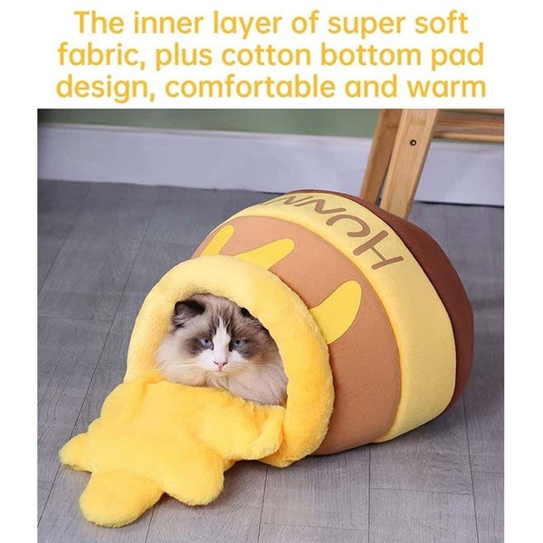 Cat Nest Honey Pot Shape Pet Bed Cat House for Small Cats and Dogs Carousel 5