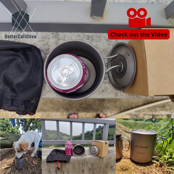 Titanium Mug Pot - 750ml - with handle & lid. Carousel 2