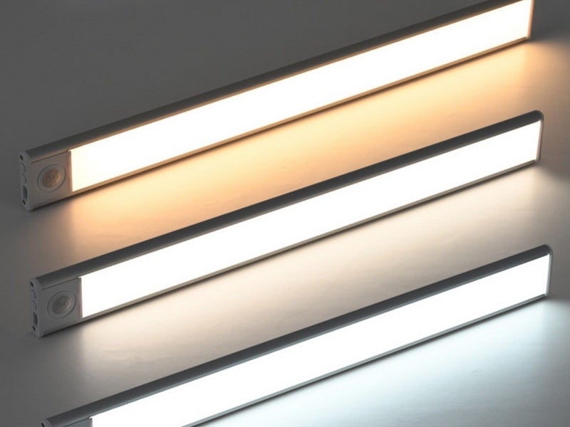 60cm Under Closet Motion Sensor Light Rechargeable Dimmable Cabinet Lamp Silver Carousel 2