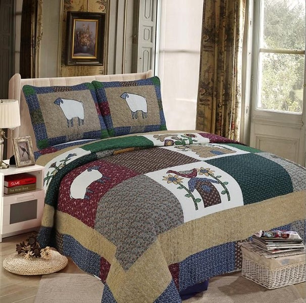 3PC Embroidered 100% Cotton Luxury Comforter Set - King Carousel 9