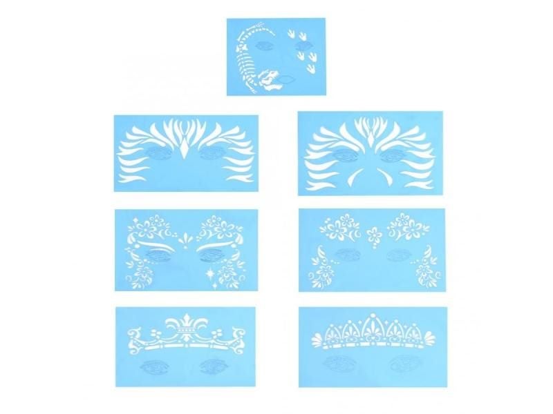 7pcs Set Reusable Face Paint Stencils For Body Painting Facial Makeup Carousel 2