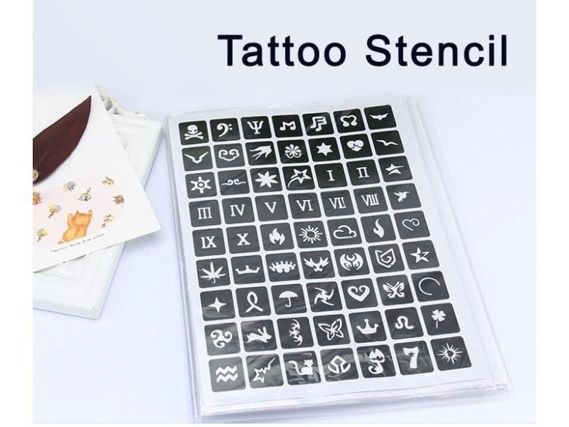 150pcs Tattoo Stencil Album Airbrush Henna Drawing Template Hollowed Out Inkjet Carousel 2