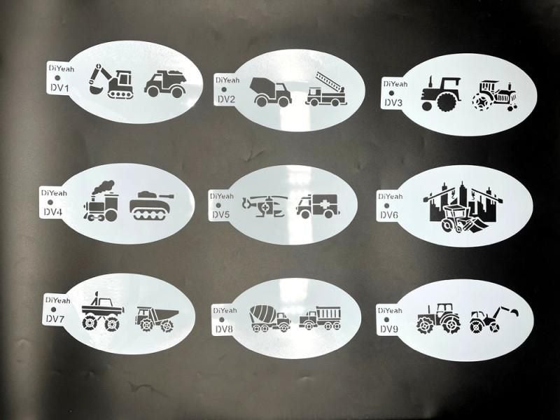 New Face Painting Stencils Templates For Body Art Dolphin Tractor Car Airplane Carousel 1