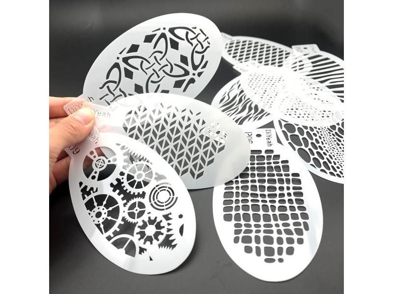 9PCS Body Painting Stencils Zebra Stripes Jungle Turtle Skin Snow Effect Carousel 2