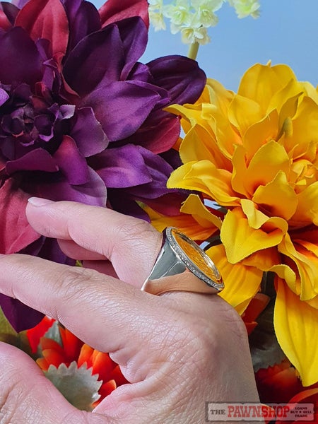 Dated 1907 22ct Yellow Gold English Full Sovereign Coin Ring With Diamond Carousel 2