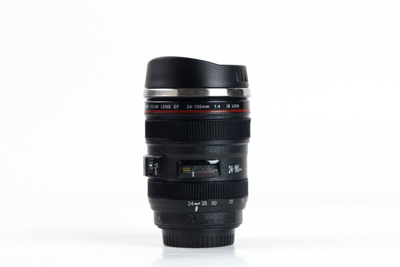 Brand New 24-105mm Stainless Lens Thermos Camera Travel Coffee Tea Mug Cup Carousel 1