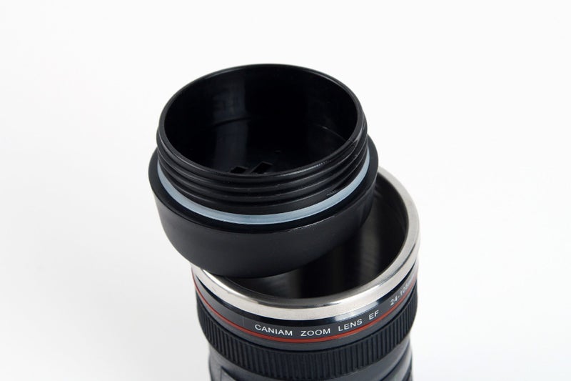 Brand New 24-105mm Stainless Lens Thermos Camera Travel Coffee Tea Mug Cup Carousel 4