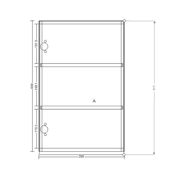 DEAL! Plywood wall mounted single door cab 615 x 166 x 395mm hinged on the Left Carousel 6