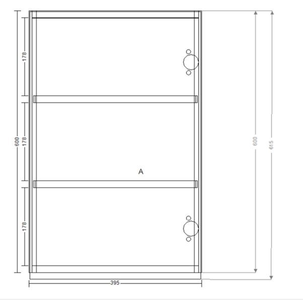 DEAL! Plywood wall mounted single door 615 x 166 x 395mm hinged on the Right Carousel 6