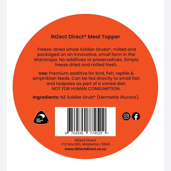 Insect Meal Topper - Soldier Grub - NZ Made Carousel 5