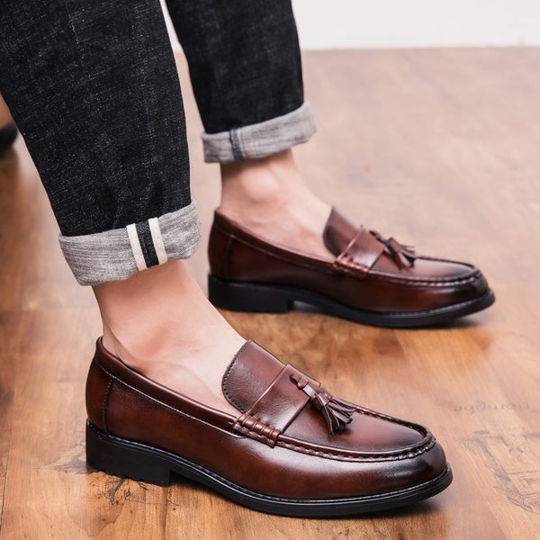 Men Dress Shoes Handmade Brogue Style Paty Leather Wedding Shoes Men Carousel 1