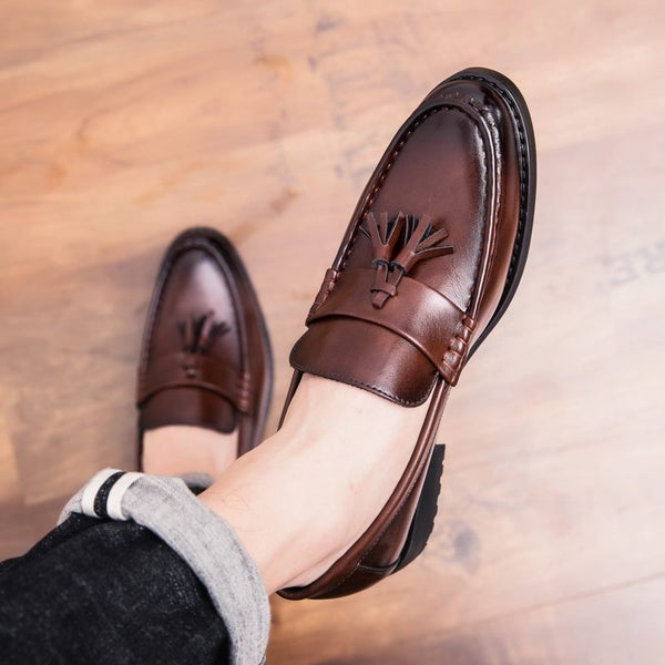 Men Dress Shoes Handmade Brogue Style Paty Leather Wedding Shoes Men Carousel 2