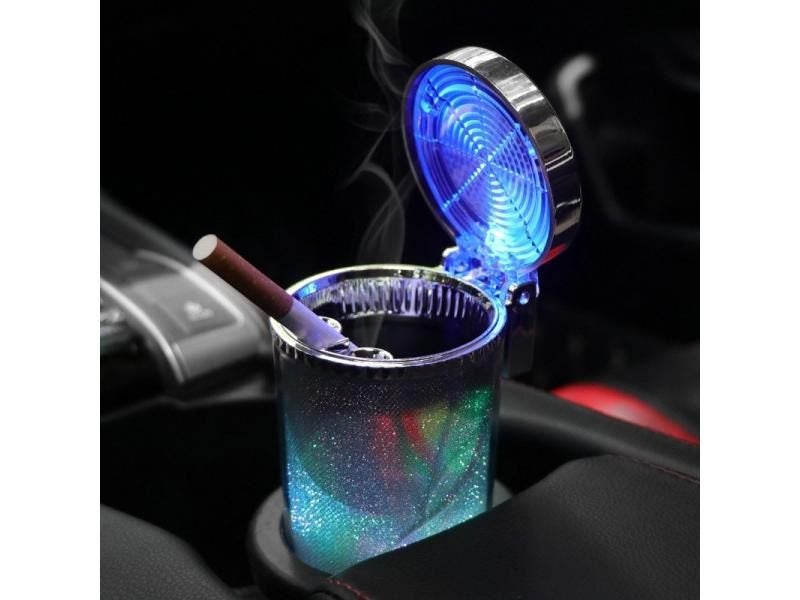 Car Ashtray With LED Light Cigar Cigarette Ashtray Container Ashtray Gas Bottle Carousel 1