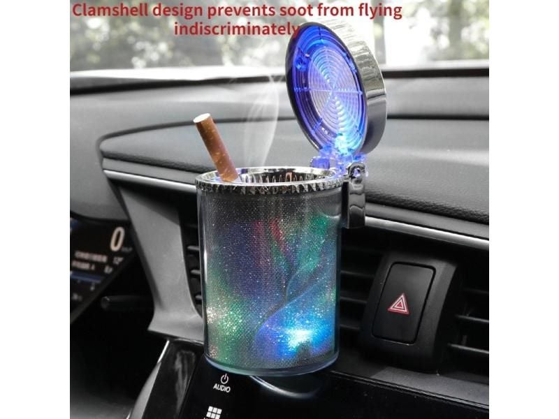 Car Ashtray With LED Light Cigar Cigarette Ashtray Container Ashtray Gas Bottle Carousel 2