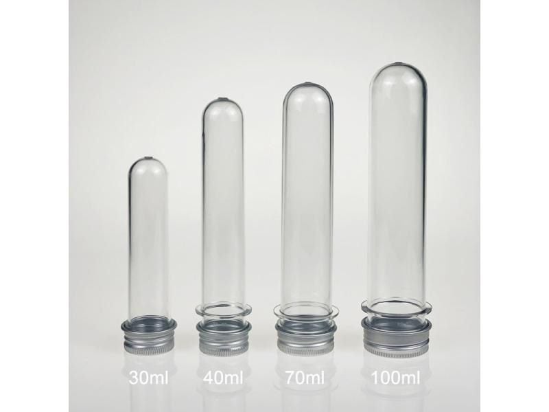 10pcs Lab 30/40/70/100ml PET Test Tube Bottle Transparent Cylindrical Plastic Carousel 1