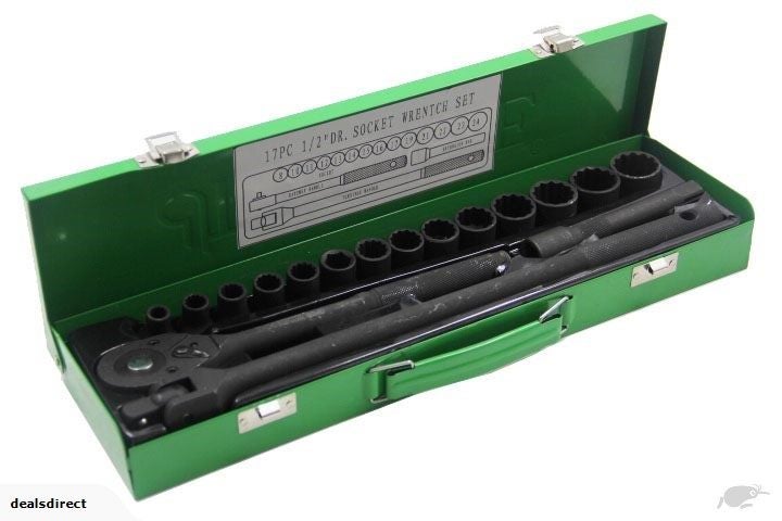 Socket Set 1/2" Drive 17 PCS Black Impact Carousel 1