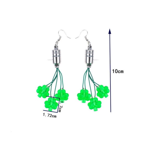 St. Patricks Day Light Up LED Shamrock Earrings Carousel 2