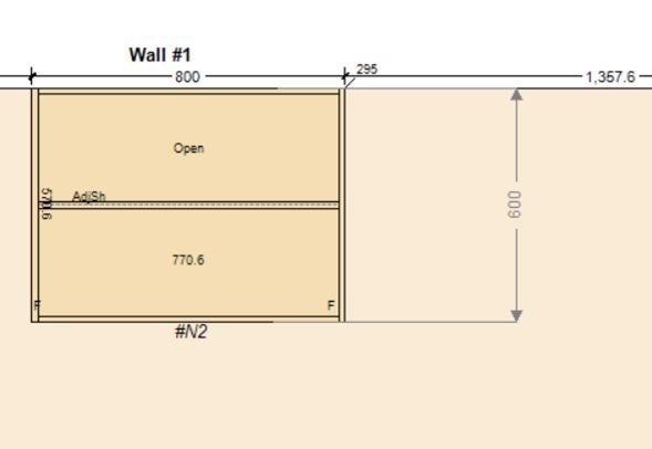 DEAL! Plywood Wall mounted 800W x 295D x 600H Carousel 5