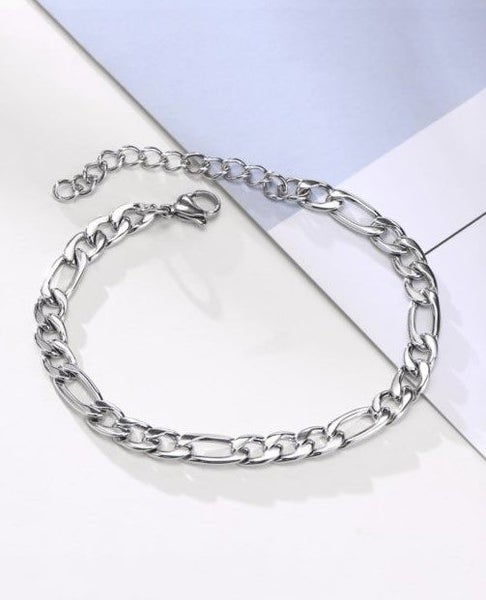 Men's Titanium Steel Figaro Link Chain Bracelet Carousel 1