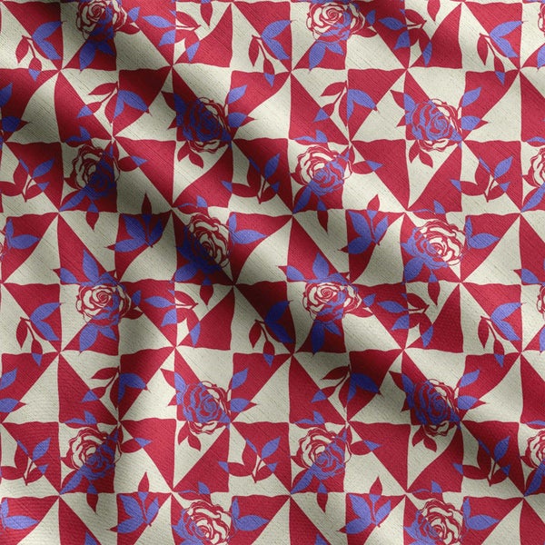 Soimoi Florals Print, Poly Taffeta Fabric, Decor Sewing Fabric by The Yard 56 Carousel 1