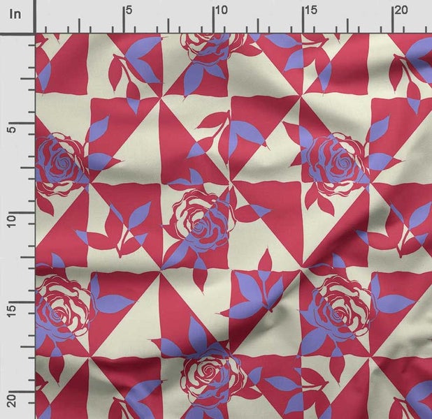 Soimoi Florals Print, Poly Taffeta Fabric, Decor Sewing Fabric by The Yard 56 Carousel 2