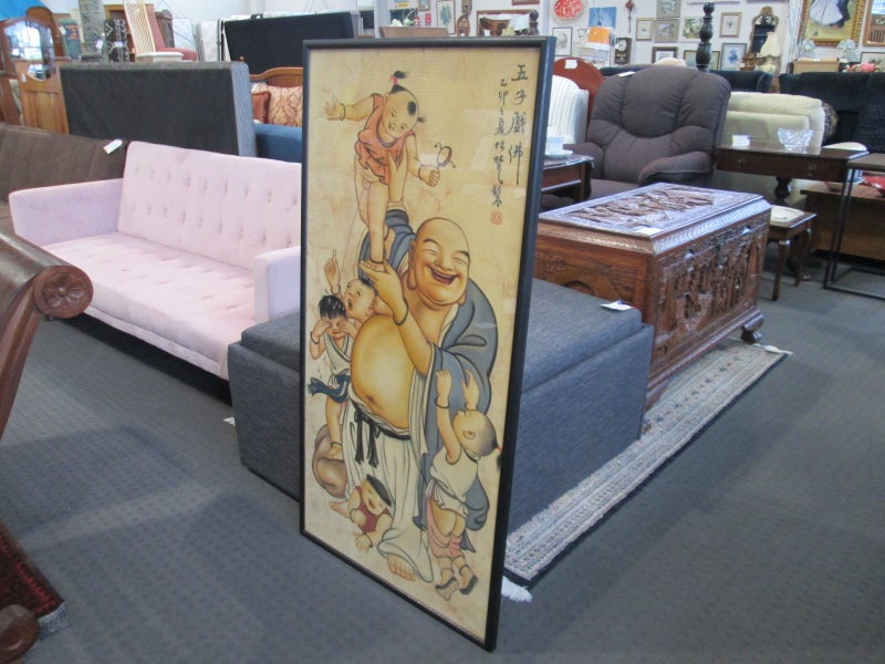 Vintage Chinese Framed Silk Painting Carousel 2
