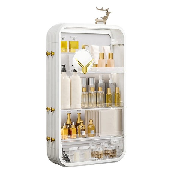 SOGA White Multi Tier Cosmetic Storage Rack Bathroom Vanity Tray Display Stan... Carousel 1