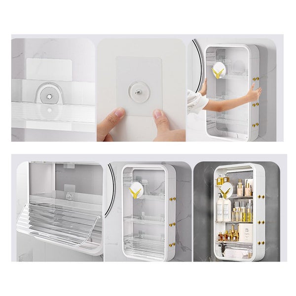 SOGA White Multi Tier Cosmetic Storage Rack Bathroom Vanity Tray Display Stan... Carousel 9