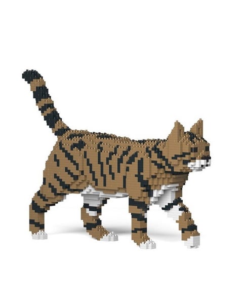 Jekca Animals - Tabby Cat Brown Walking 28cm Carousel 1