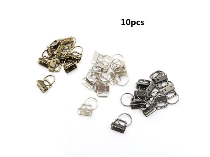 10Pcs 25mm Key Fob Keychain Split Ring For Wrist Wristlets Cotton Tail Clip Carousel 2
