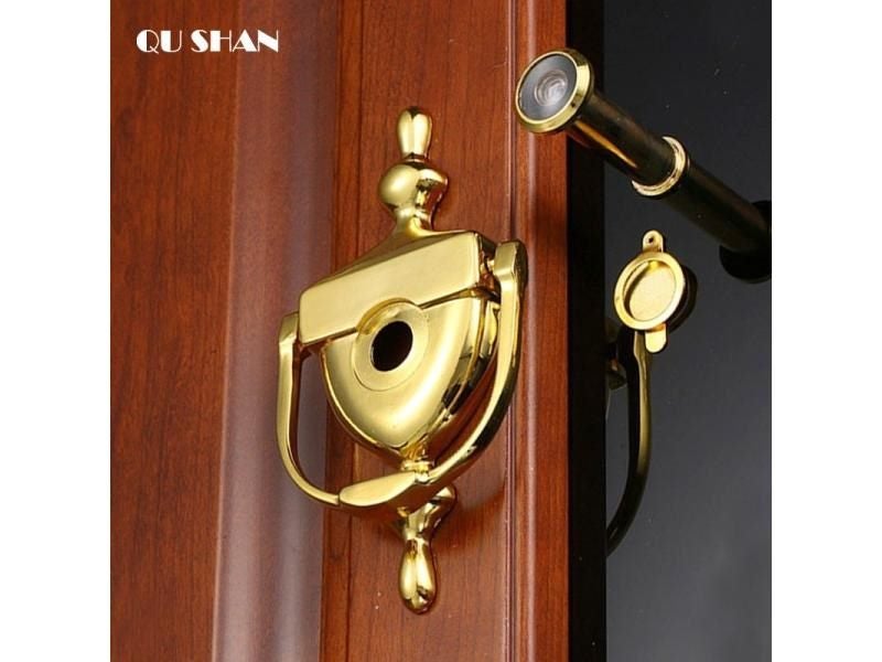 Door Knocker With Peephole Zinc Alloy Brushed Bronze For Home Decor Furniture Carousel 2