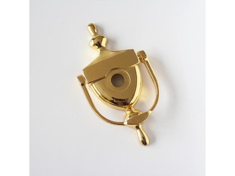 Modern With Peephole Door Knocker Zinc Alloy Brushed Bronze Color Security Door Carousel 1