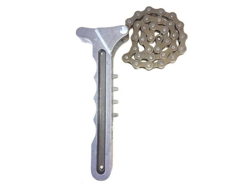 Adjustable Car Engine Oil Filter Aluminum Steel Chain Grip Key Wrench Remover Carousel 2