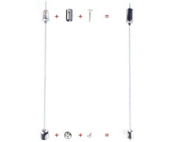 Steel Wires Screws Suspension Mounting Wire Kit For Ceiling Led Lights Carousel 1