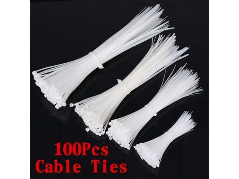 Plastic Nylon Tie 100 PCS Black White Cable Tie Fastening Ring Carousel 2