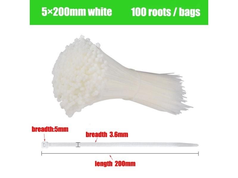 Plastic Nylon Tie 100 PCS Black White Cable Tie Fastening Ring Carousel 1