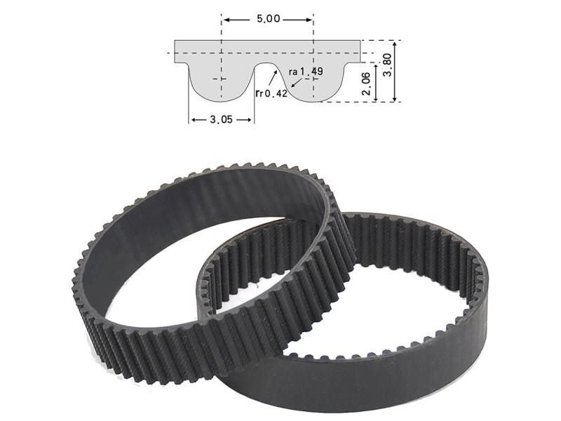 180mm-285mm Black Rubber HTD 5M Timing Belt Carousel 1