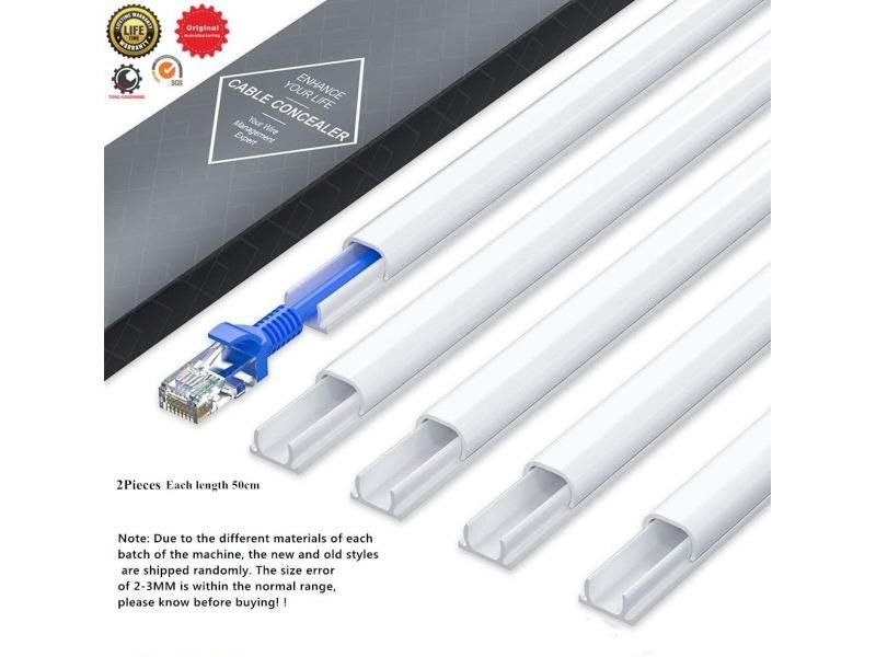 Mini Wire Hider Wall PVC Cable Concealer Channel 0.5"×0.35" White Carousel 2