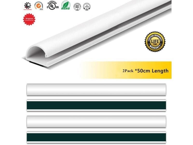 White Black D Channel Cable Raceway On Wall Cord Cover Self Adhesive Cable Kit Carousel 2