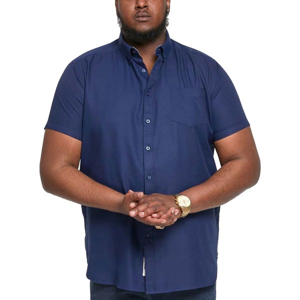D555 Mens James Big Tall Short Sleeve Oxford Shirt - Navy - 2XL Carousel 1