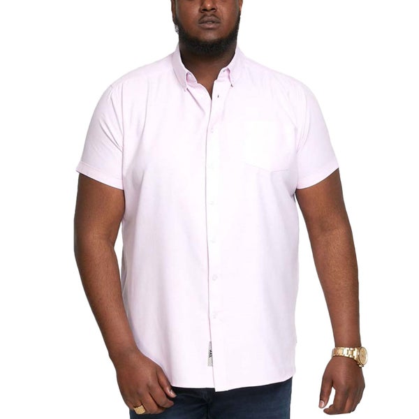 D555 Mens James Big Tall Short Sleeve Oxford Shirt - Pink - 2XL Carousel 1