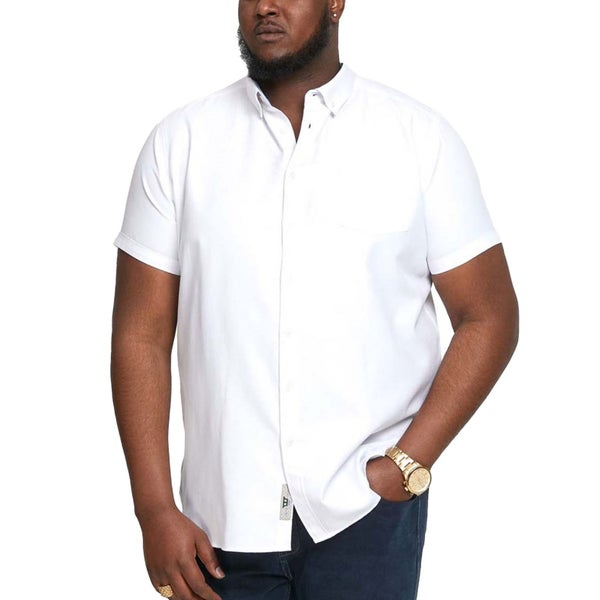 D555 Mens James Big Tall Short Sleeve Oxford Shirt - White - 8XL Carousel 1