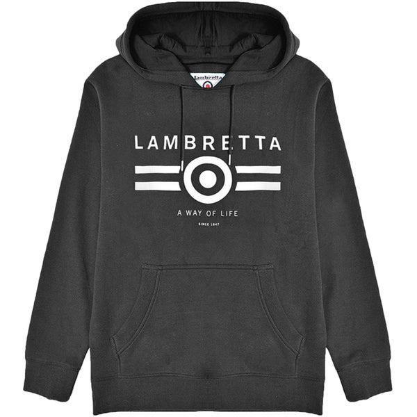 Lambretta Mens Logo Graphic Hoodie - Black - S Carousel 1
